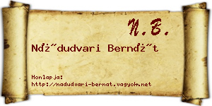 Nádudvari Bernát névjegykártya